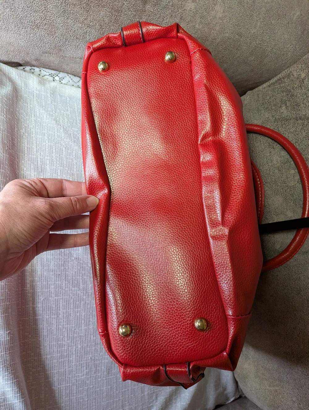 🍒 Cherry Red Smooth Vegan Leather Hobo Bag 🍒